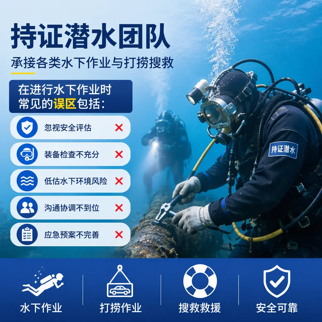 持证潜水团队，承接各类水下作业与打捞搜救东源